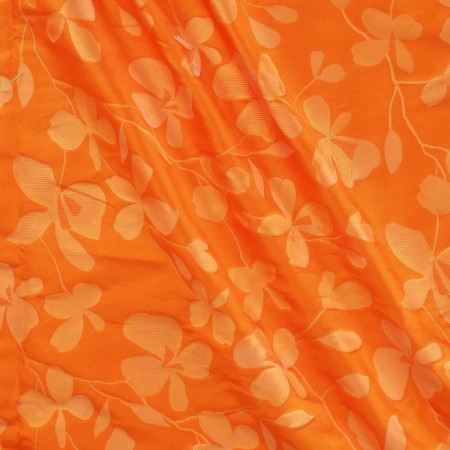 Mikado jacquard floral naranja